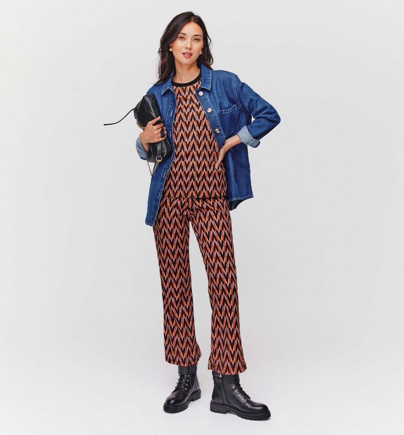 Pantaloni maglia jacquard
