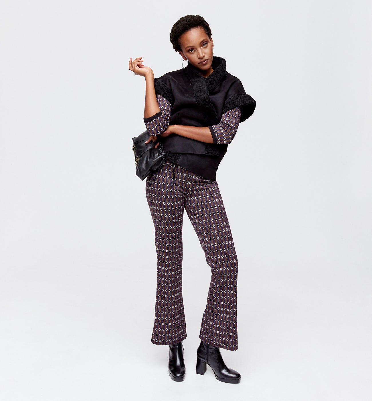 Pantalon flare imprimé
