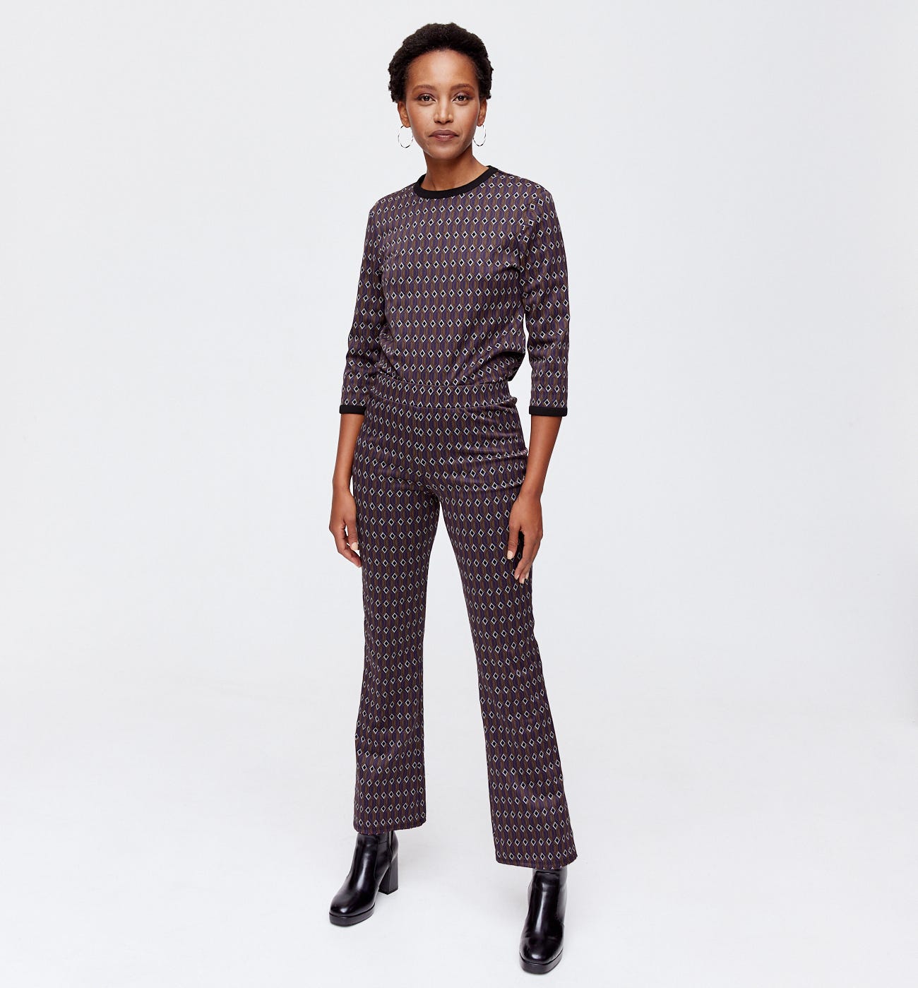 Pantalon flare imprimé