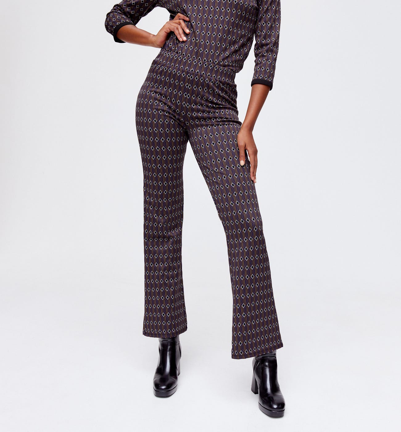 Pantalon flare imprimé