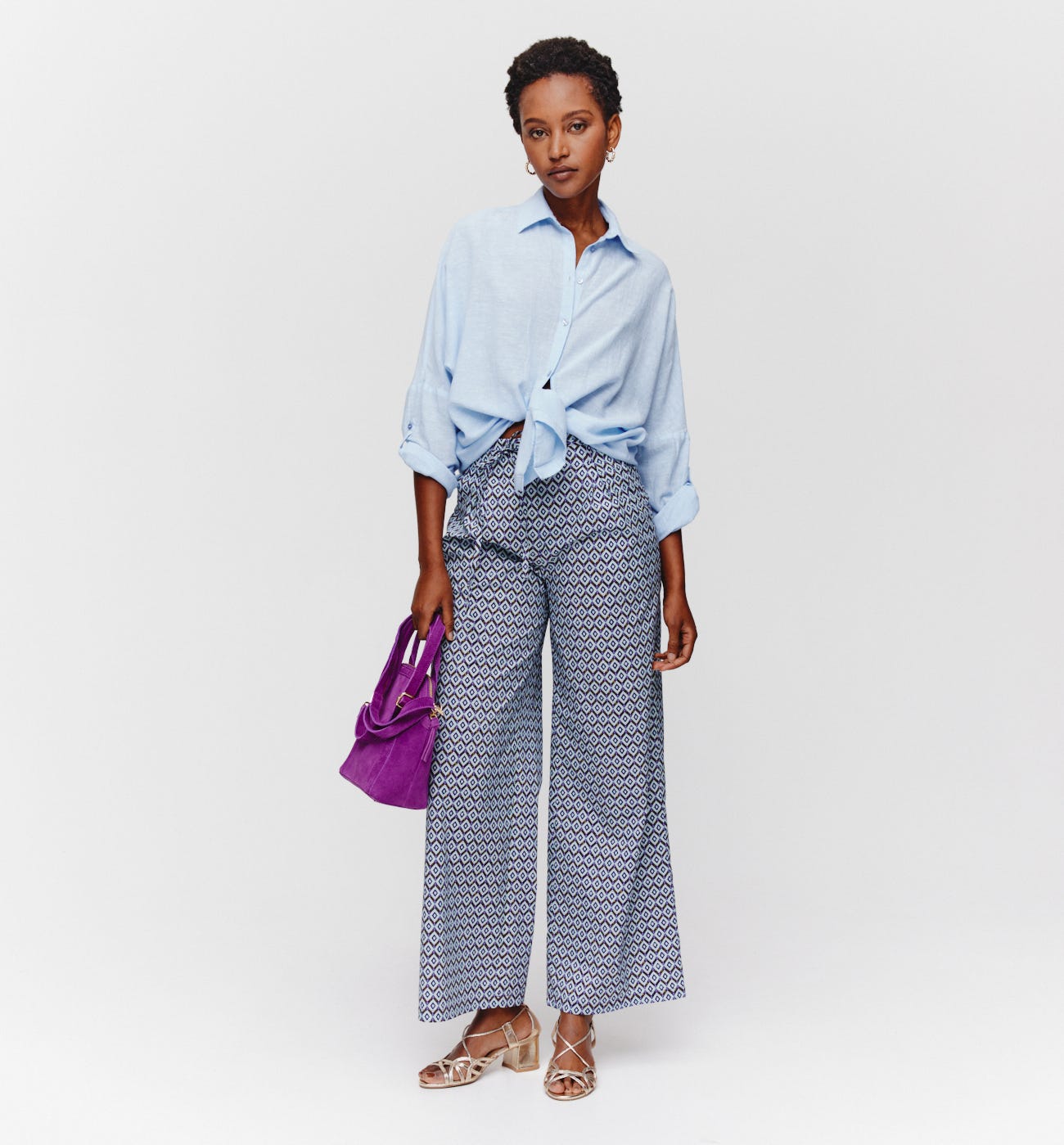 Pantalón ancho estampado
