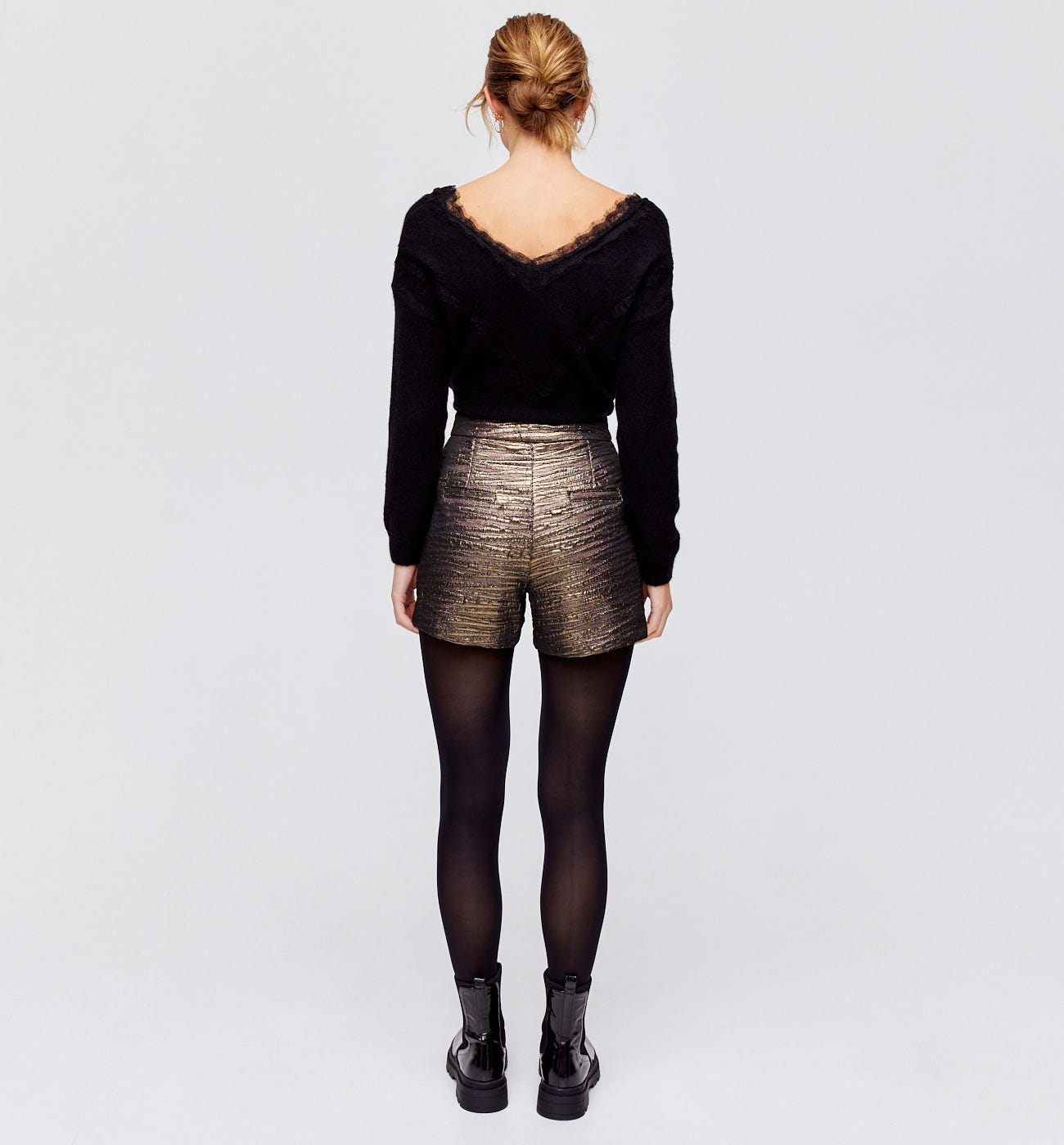 Short effet lamé Femme