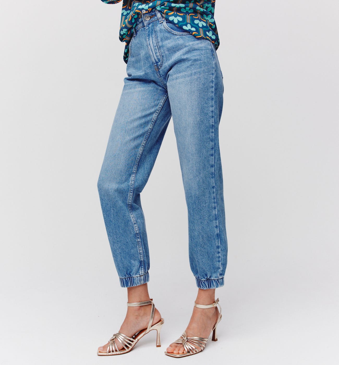 Denim jogging trousers