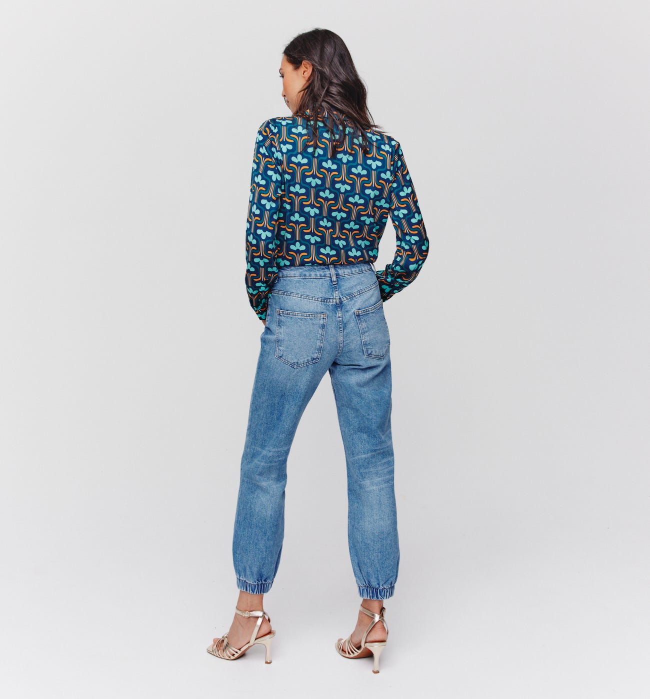 Denim jogging trousers