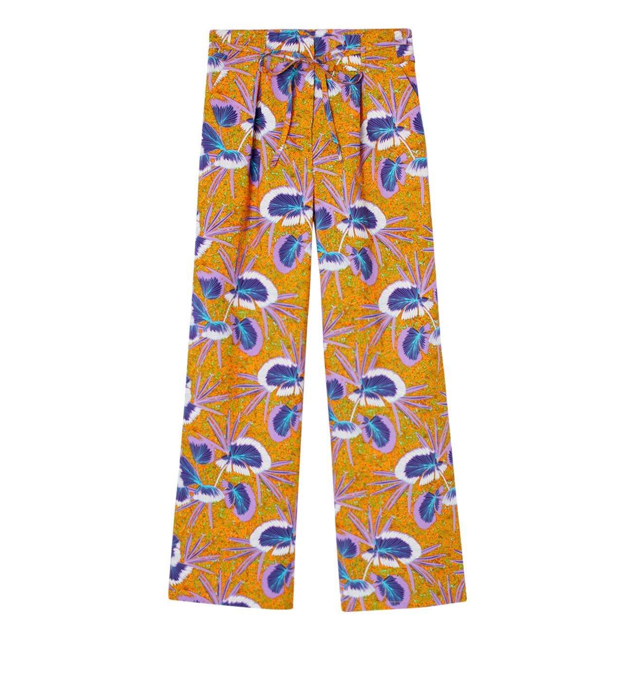 Wideleg patterned trousers