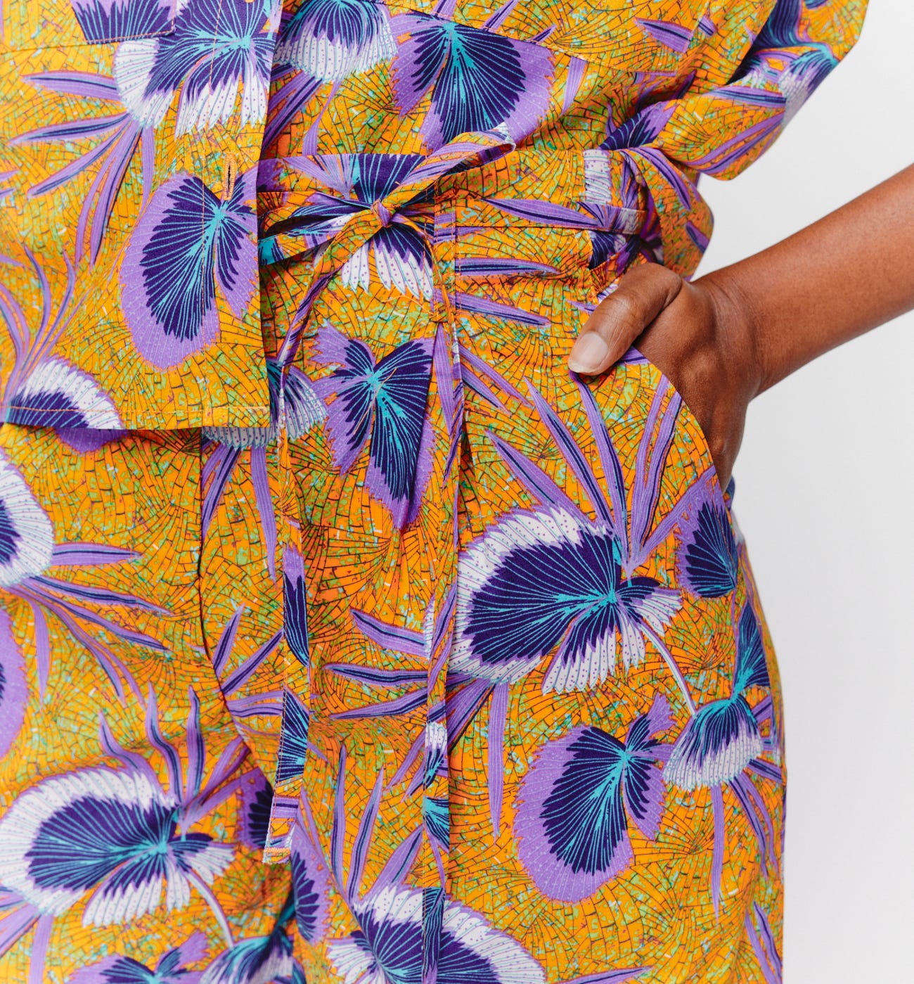 Wideleg patterned trousers