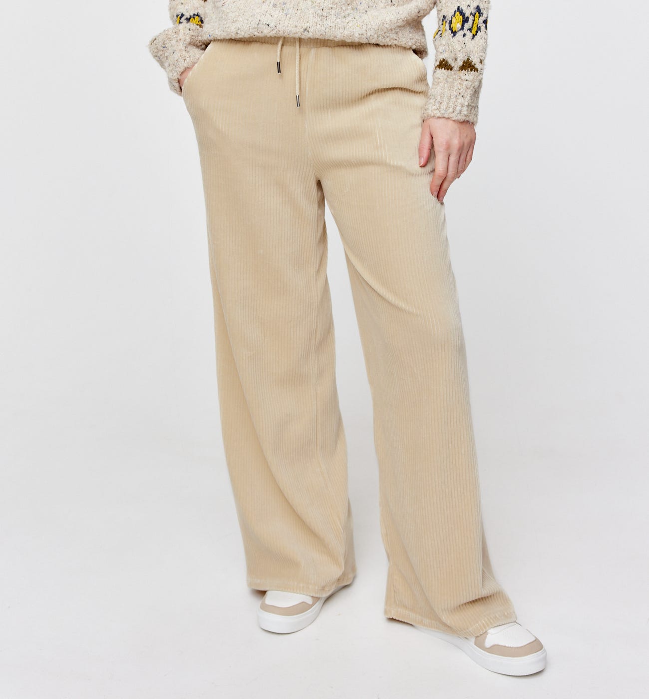 Wideleg corduroy trousers