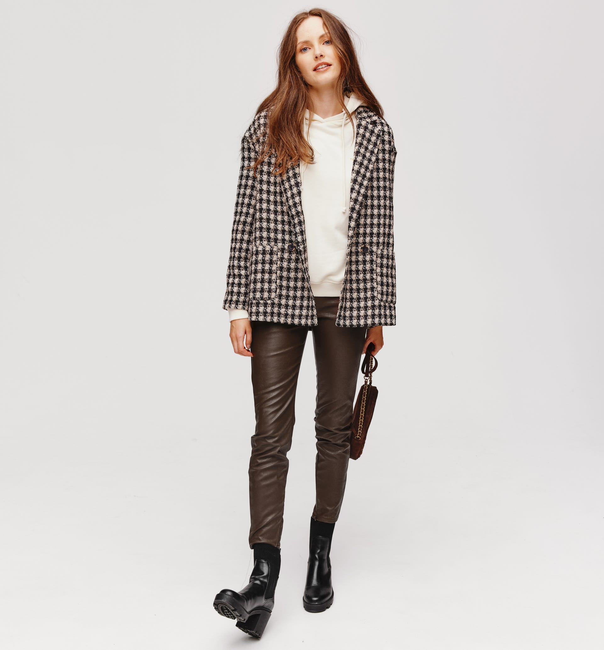 Pantaloni slim in similpelle