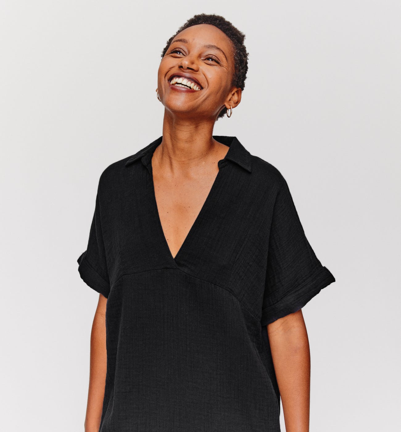 Cotton gauze tunic dress