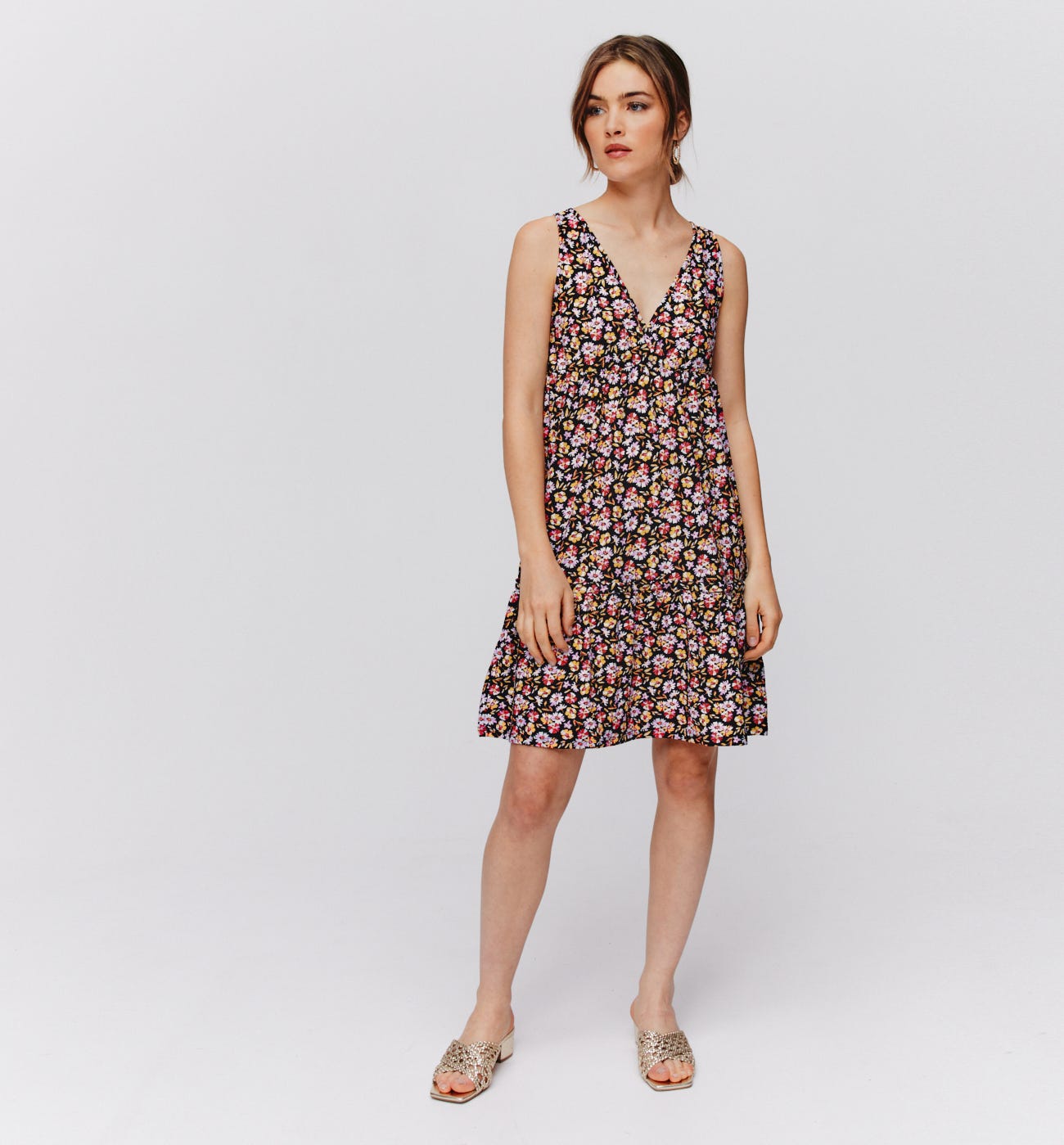 Robe volantée imprimée Femme