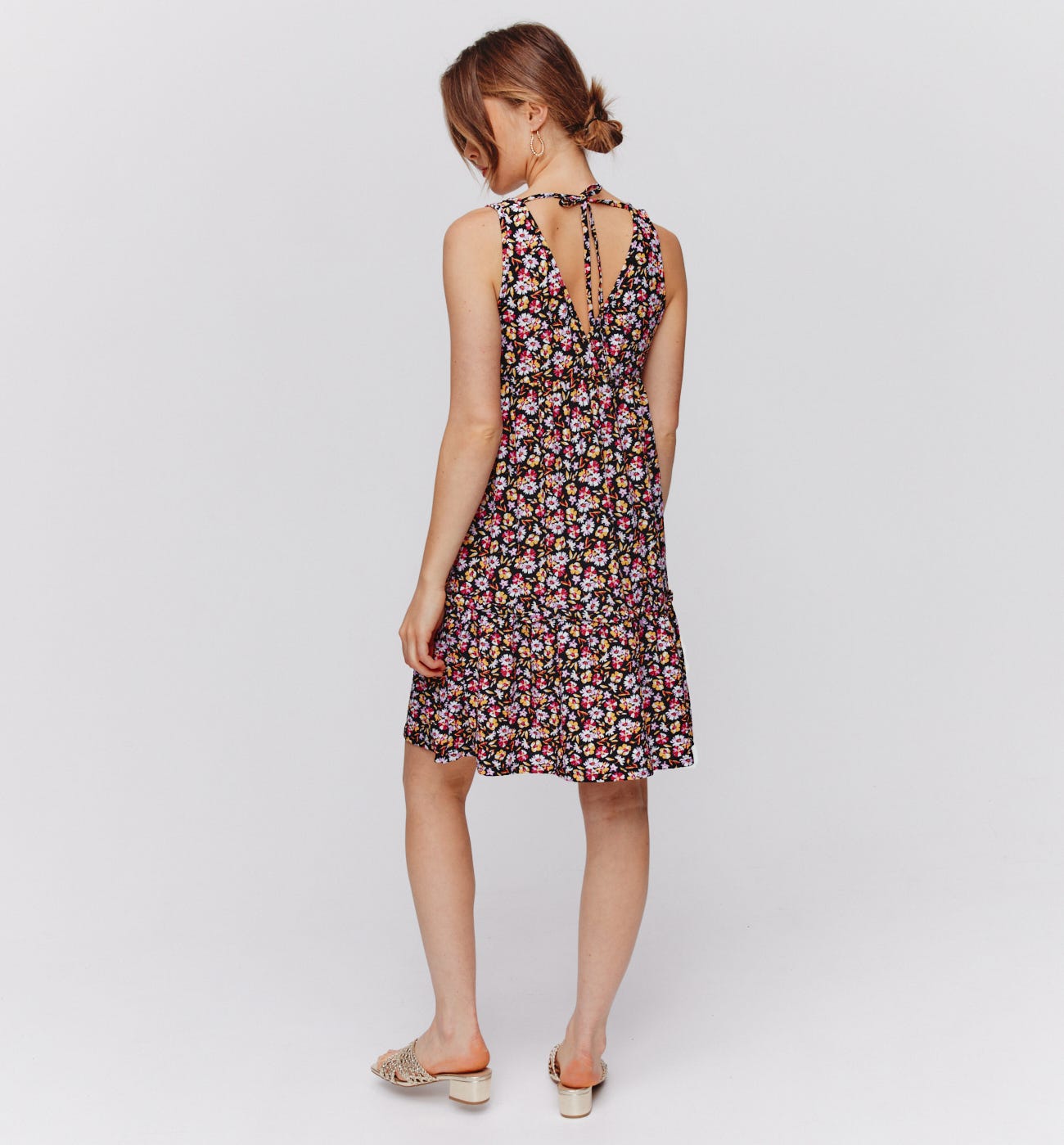 Robe volantée imprimée Femme