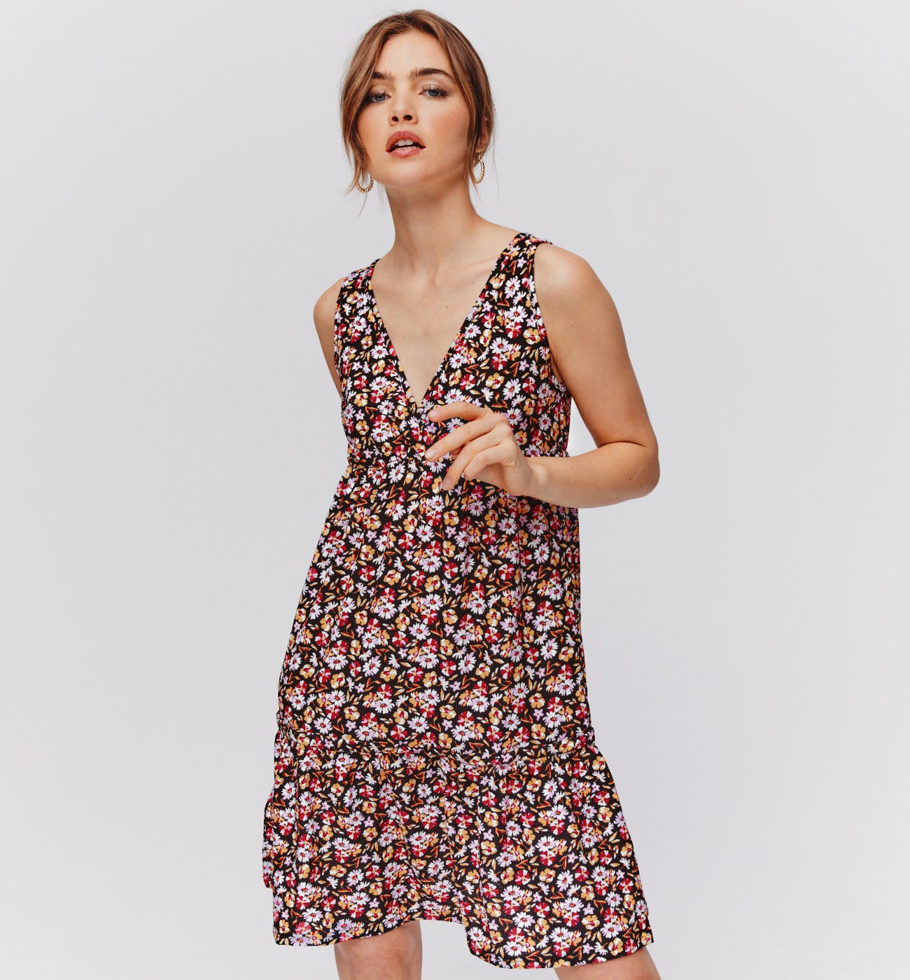Robe volantée imprimée Femme