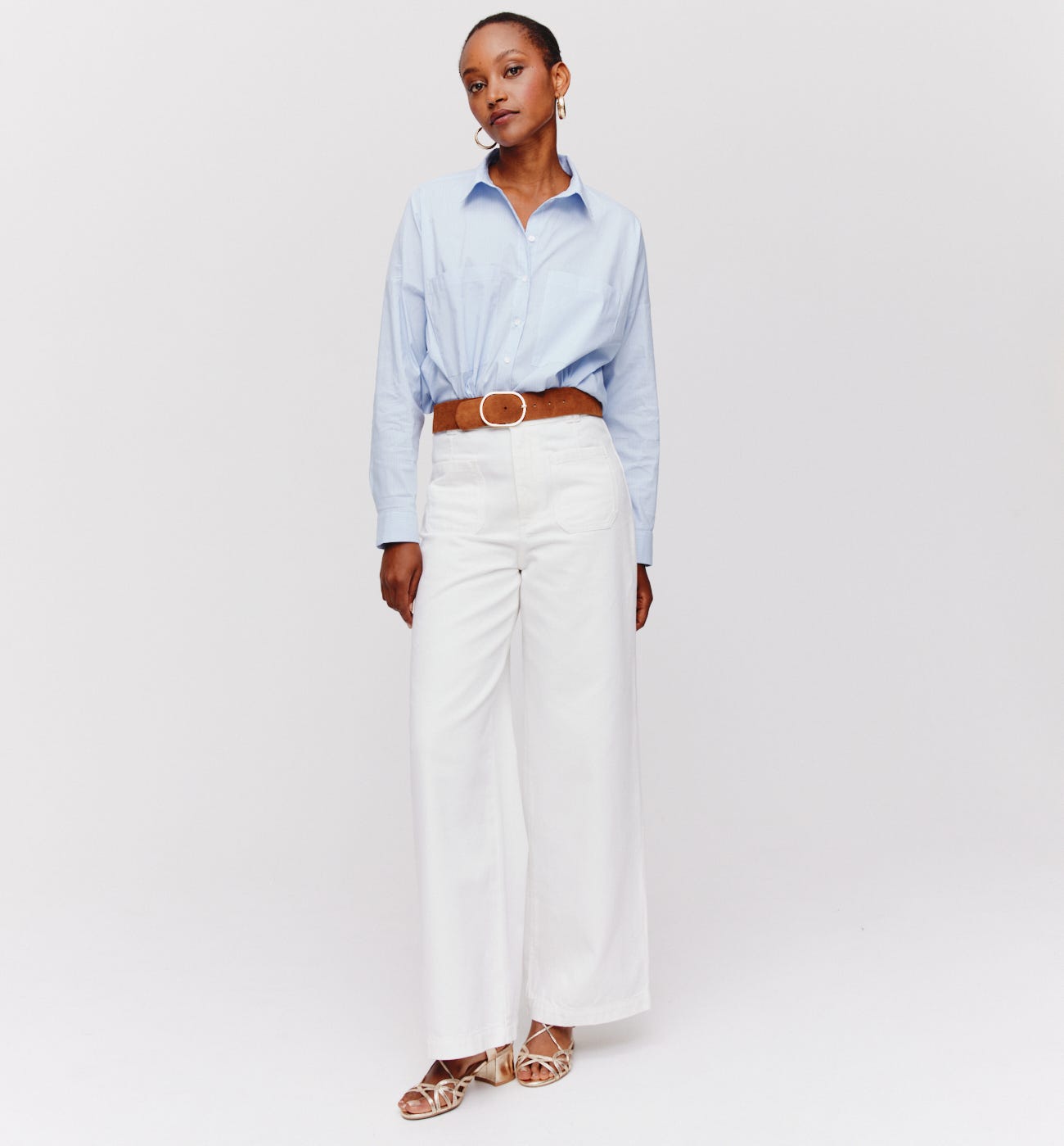 High-waist wideleg jeans