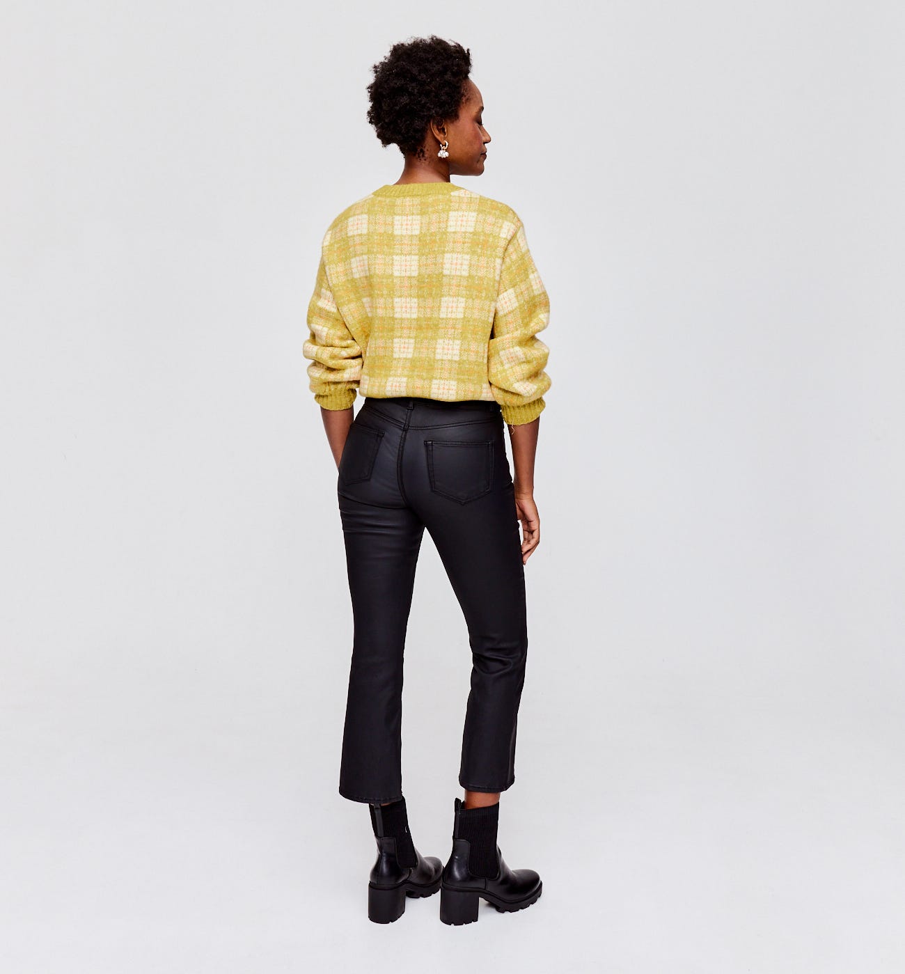 Pantaloni flare in similpelle