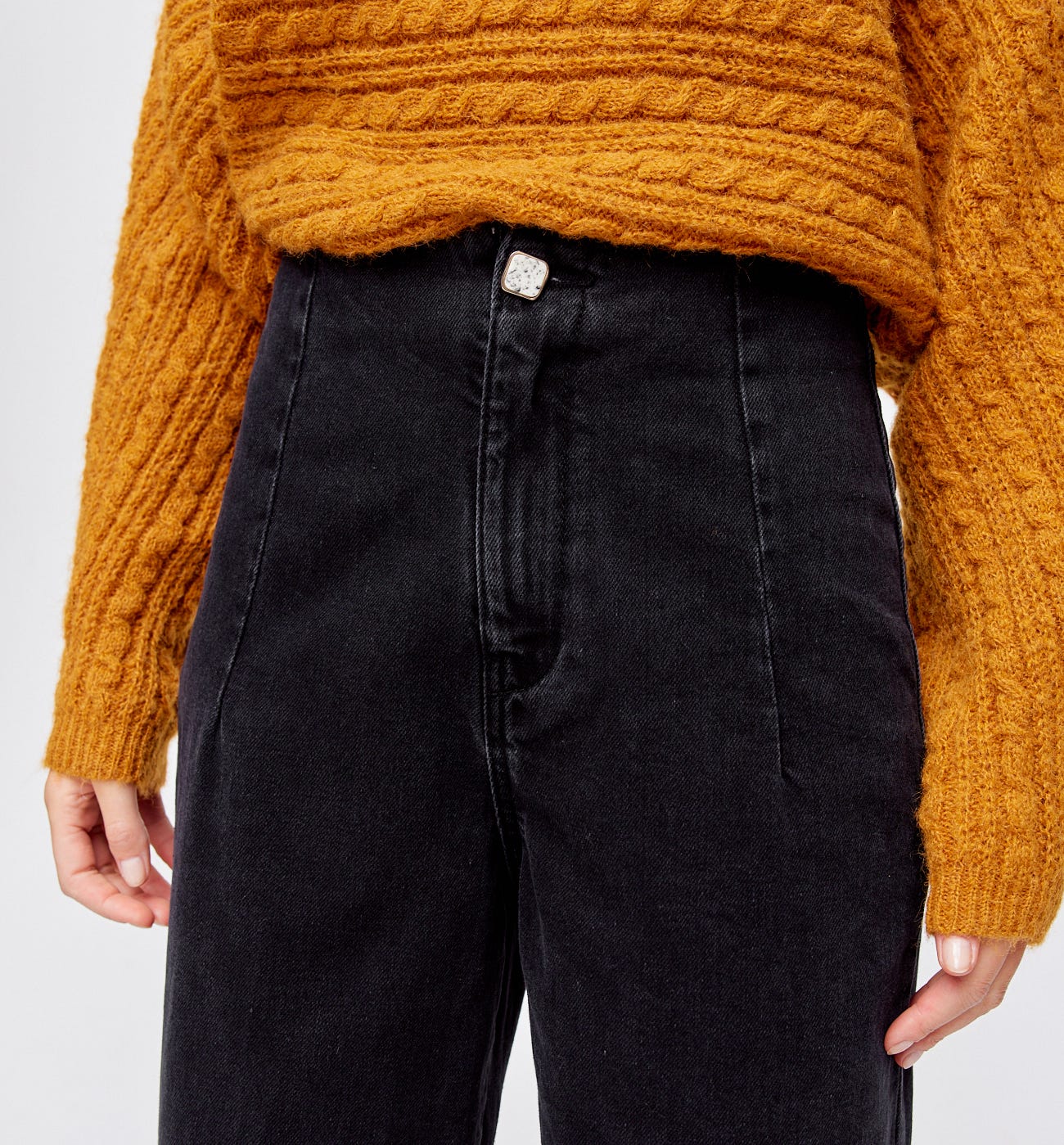 High-waist wideleg jeans