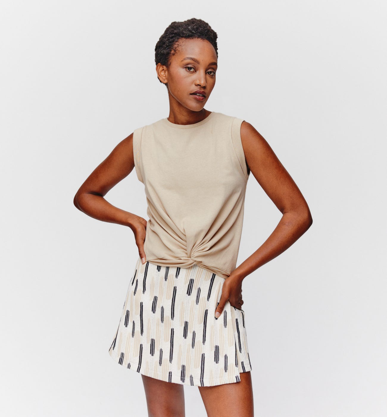Knotted effect top
