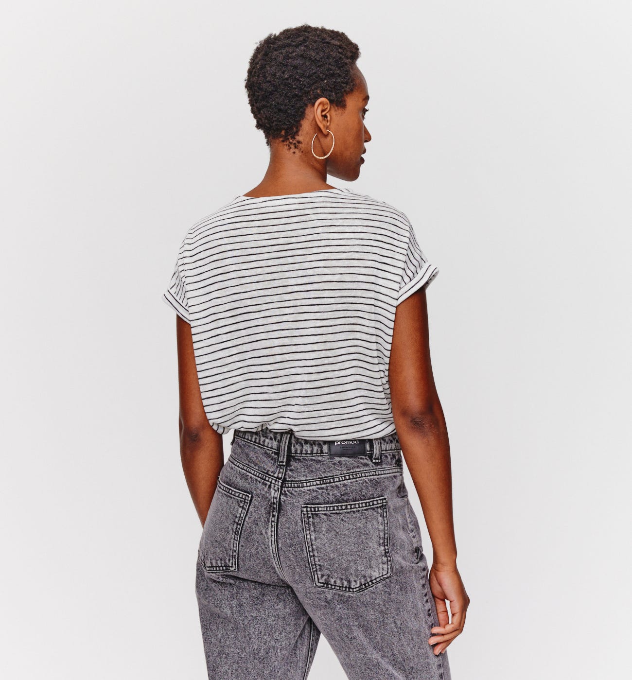 T-shirt a righe in jersey
