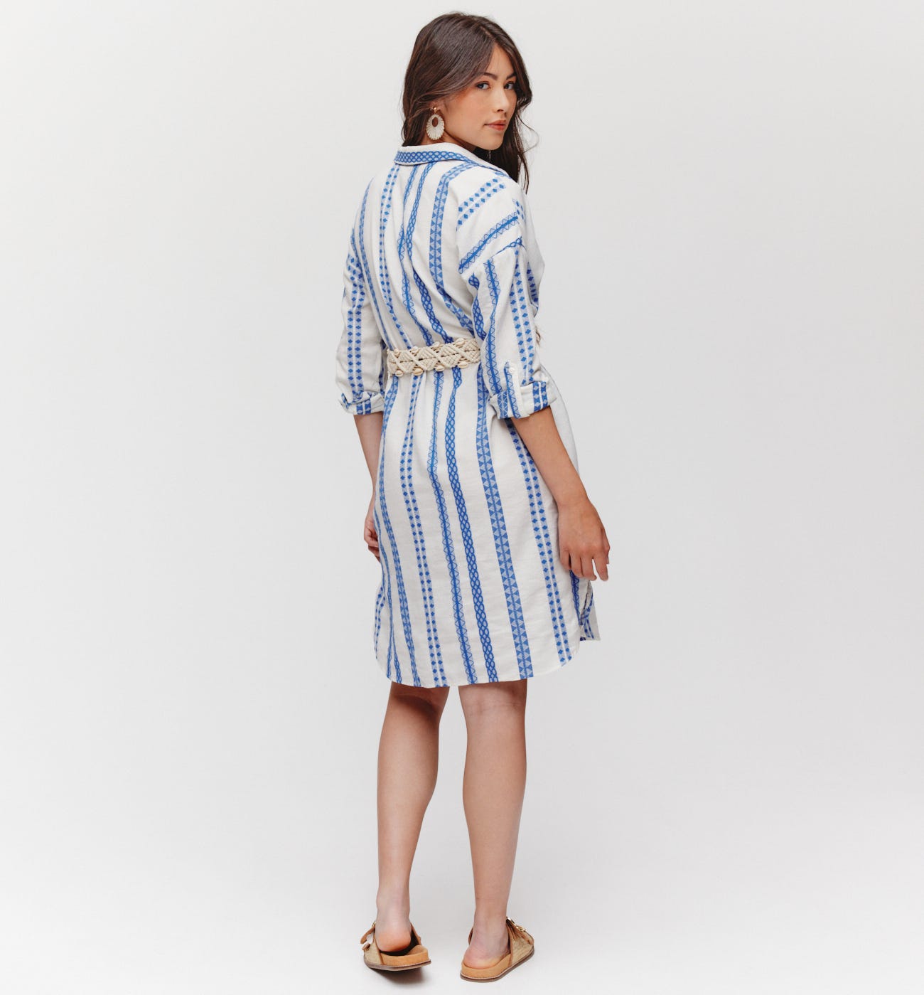 Robe-chemise brodée Femme