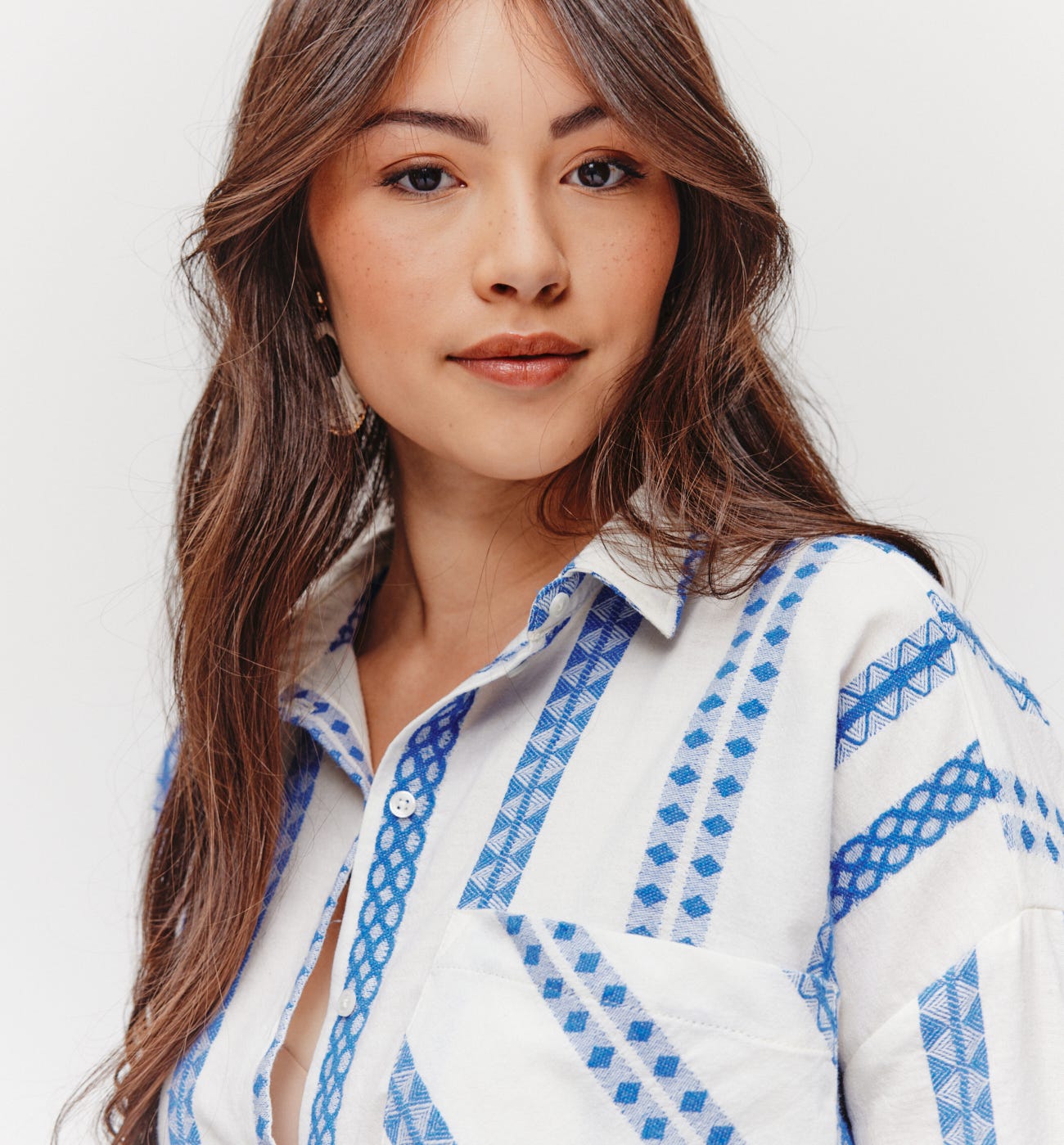 Robe-chemise brodée Femme