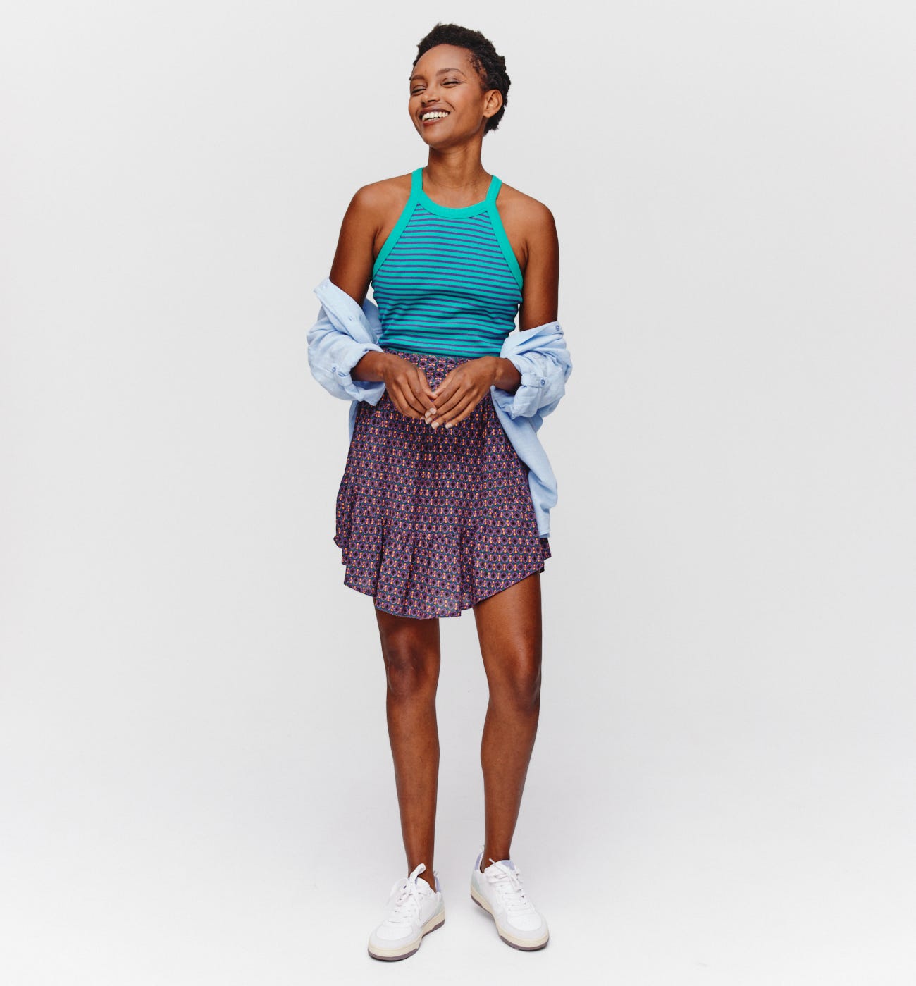 Falda evasé estampada