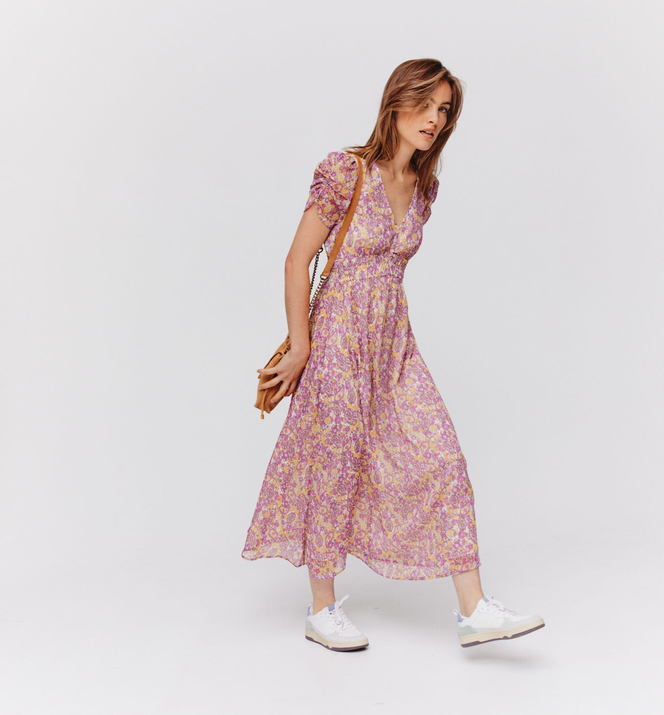 Vestido en gasa estampada
