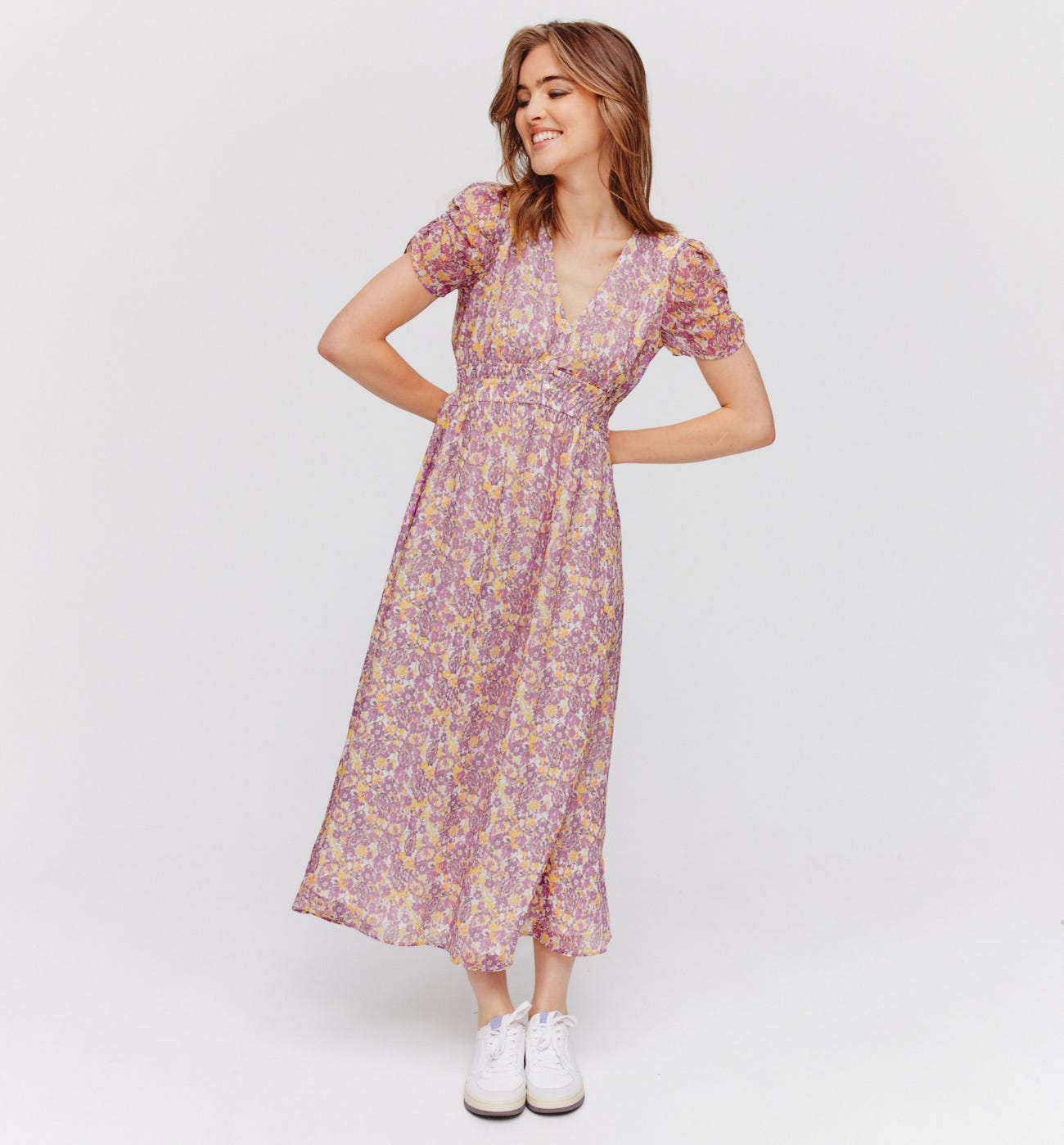 Vestido en gasa estampada
