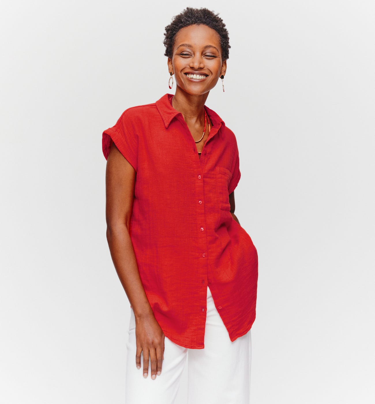 Camicia in garza di cotone