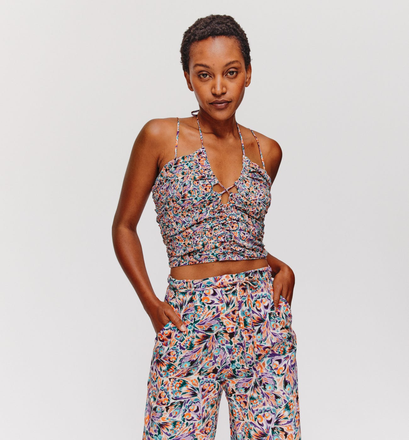 Top bustier fantasia arricci