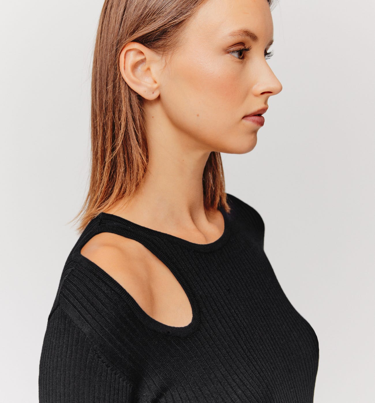 Jersey canalé cut out