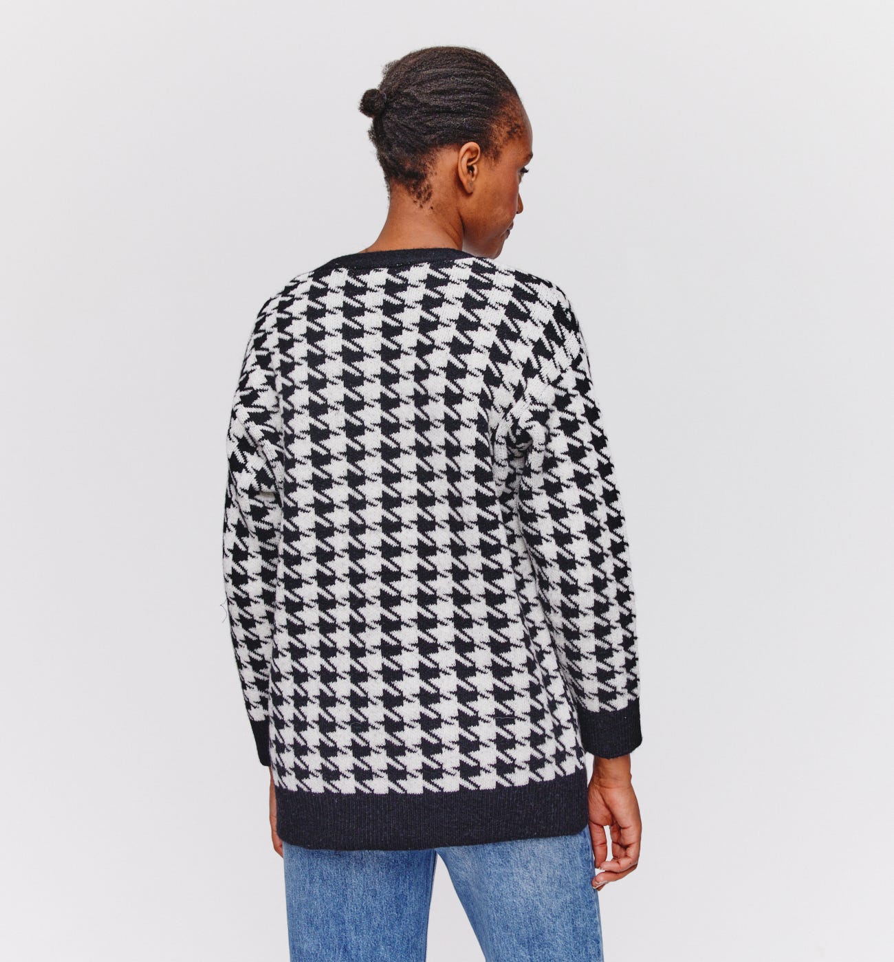 Cardigan à carreaux jacquard