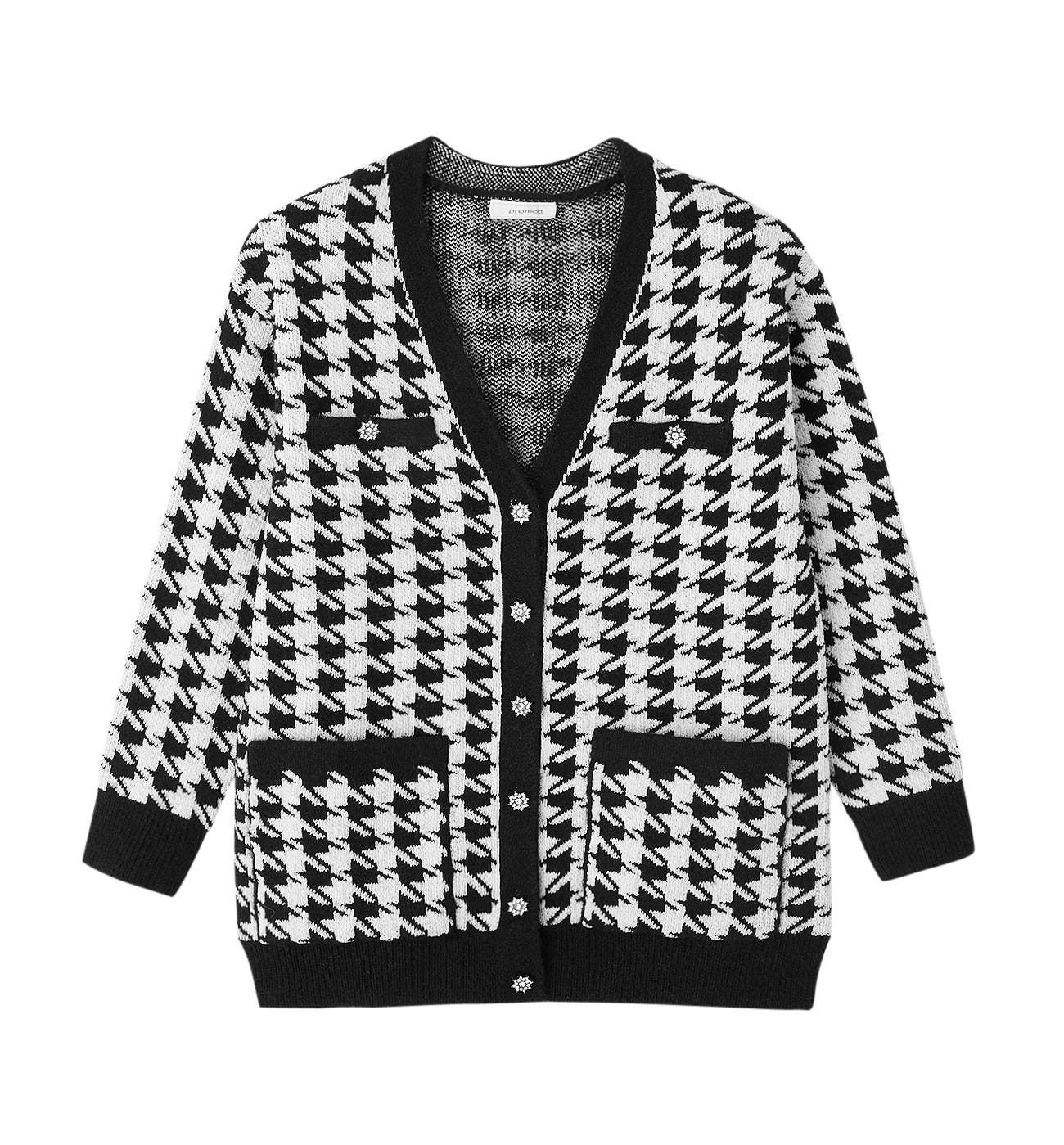 Cardigan à carreaux jacquard