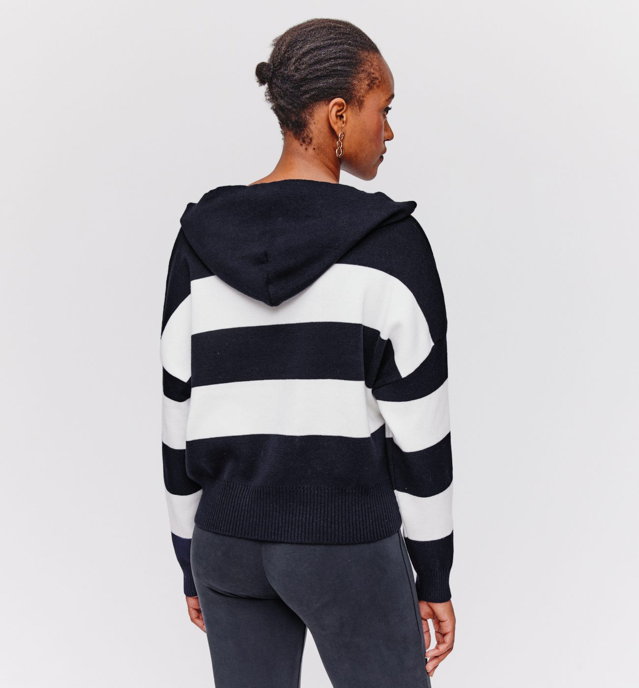 Striped hooded jumper