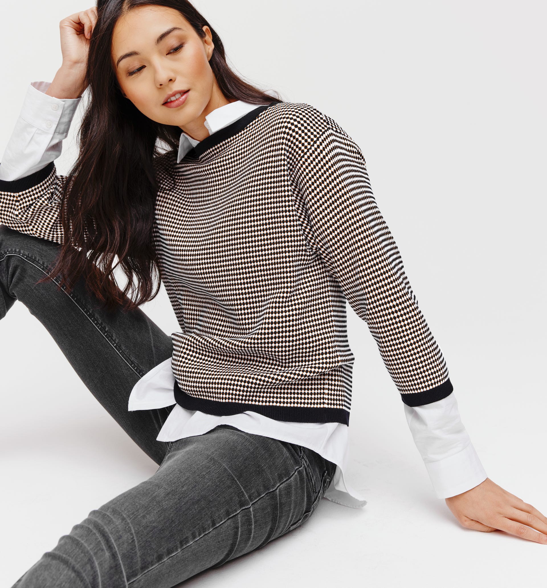 Geometric jacquard jumper