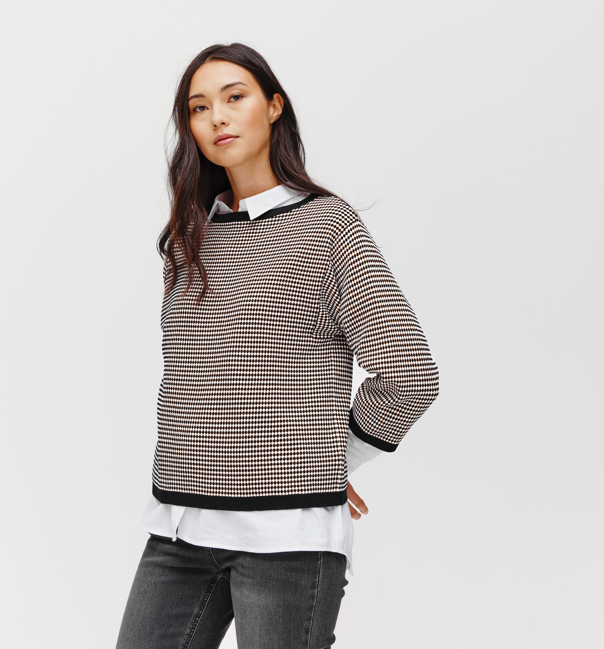 Geometric jacquard jumper