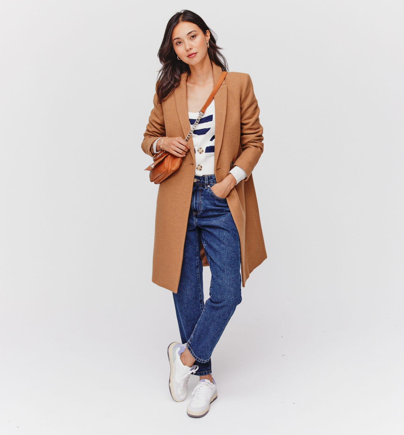 Short striped cardigan