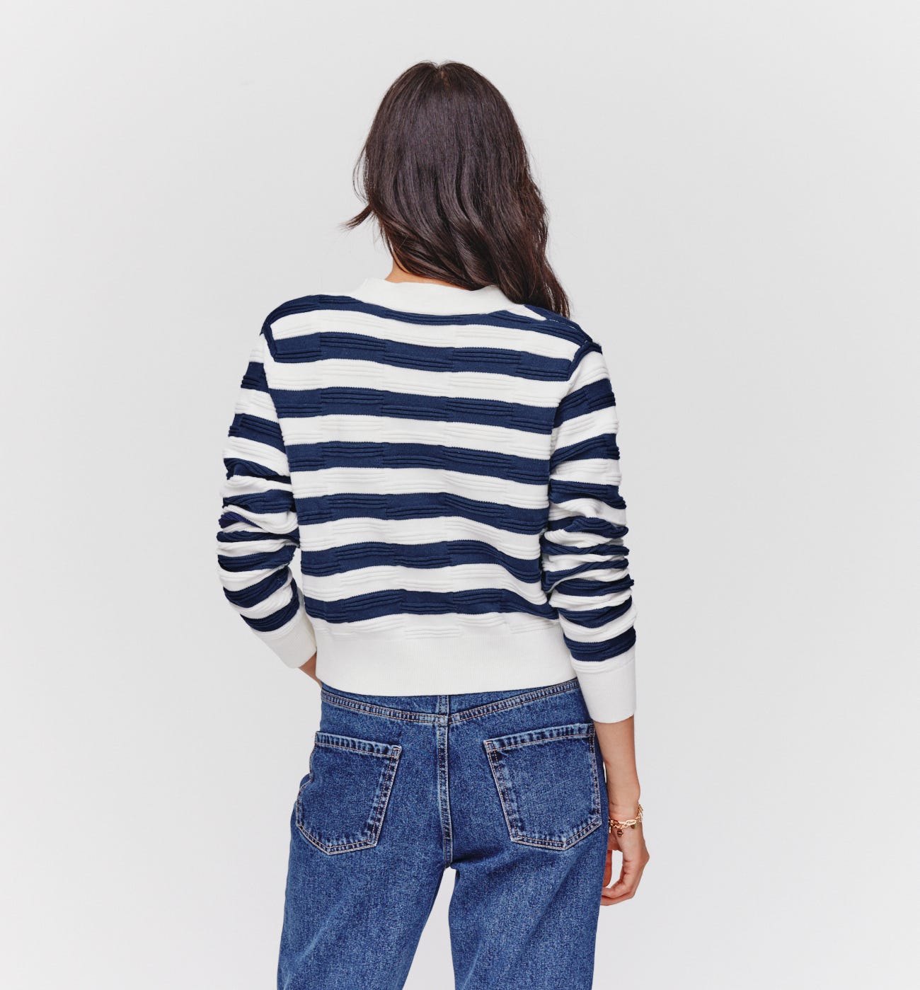 Short striped cardigan