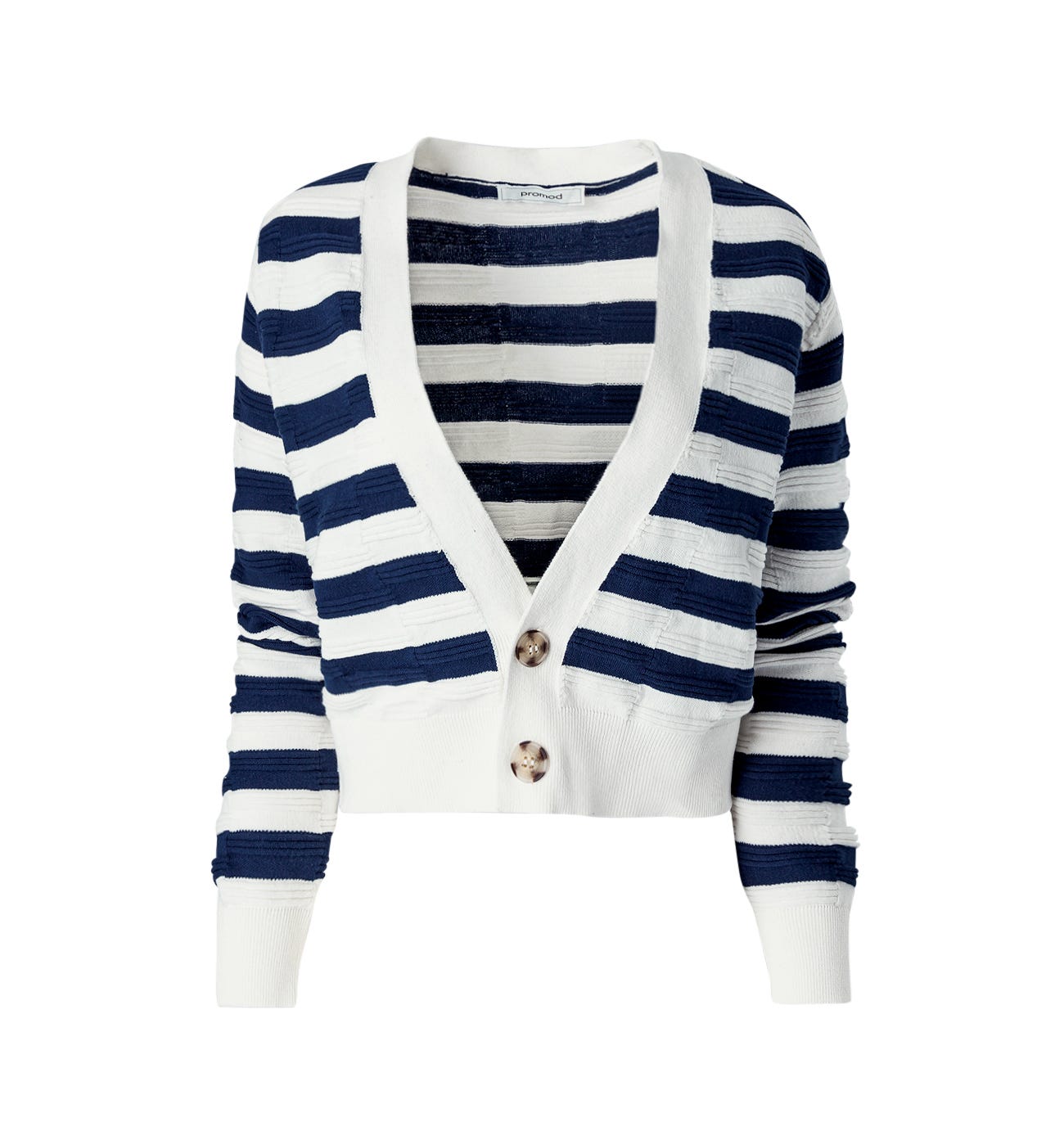 Short striped cardigan
