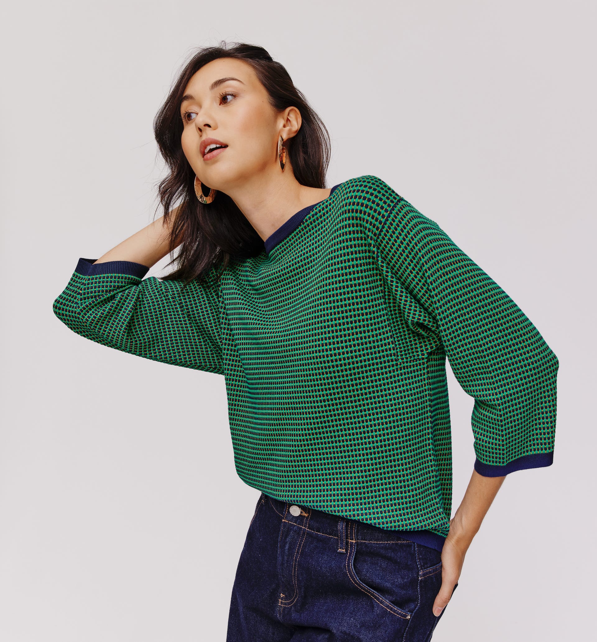 Geometric jacquard jumper