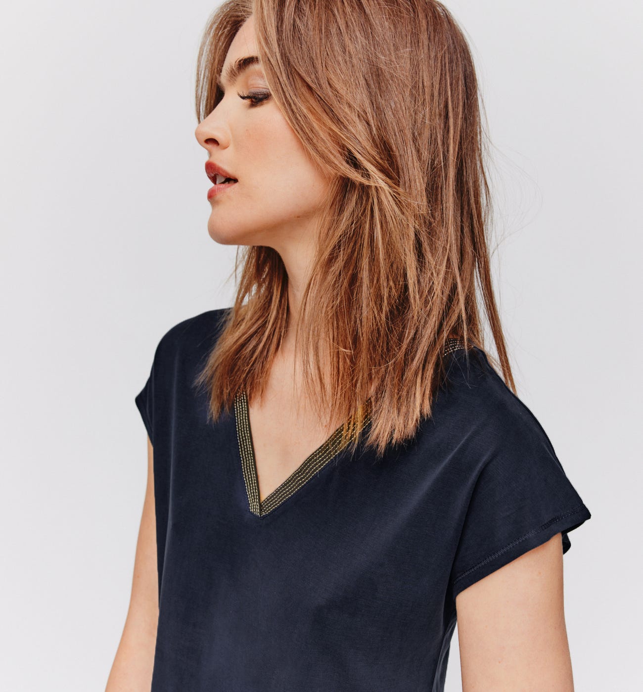 Glitzy v-neck top