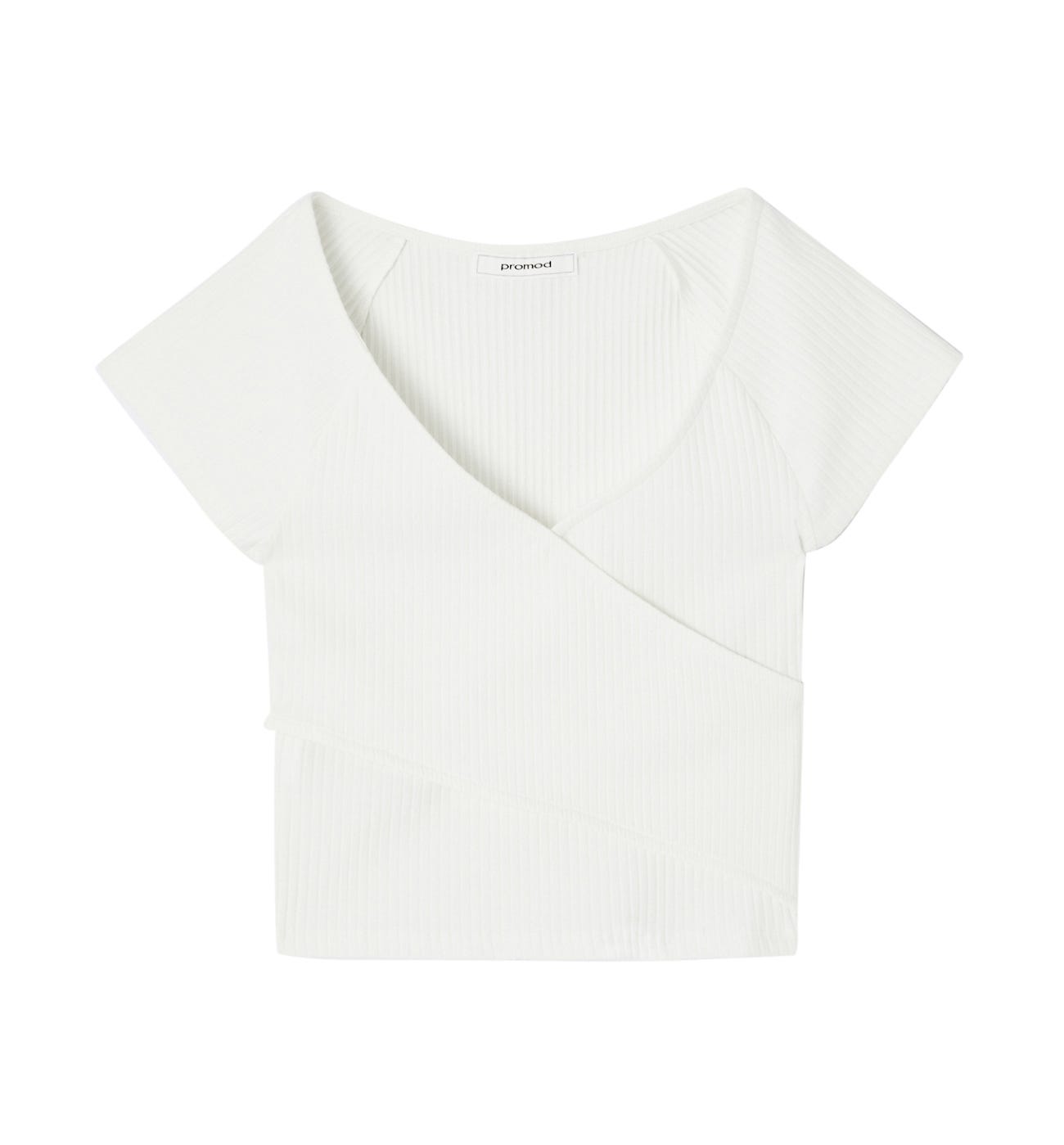 T-Shirt in Wickeloptik