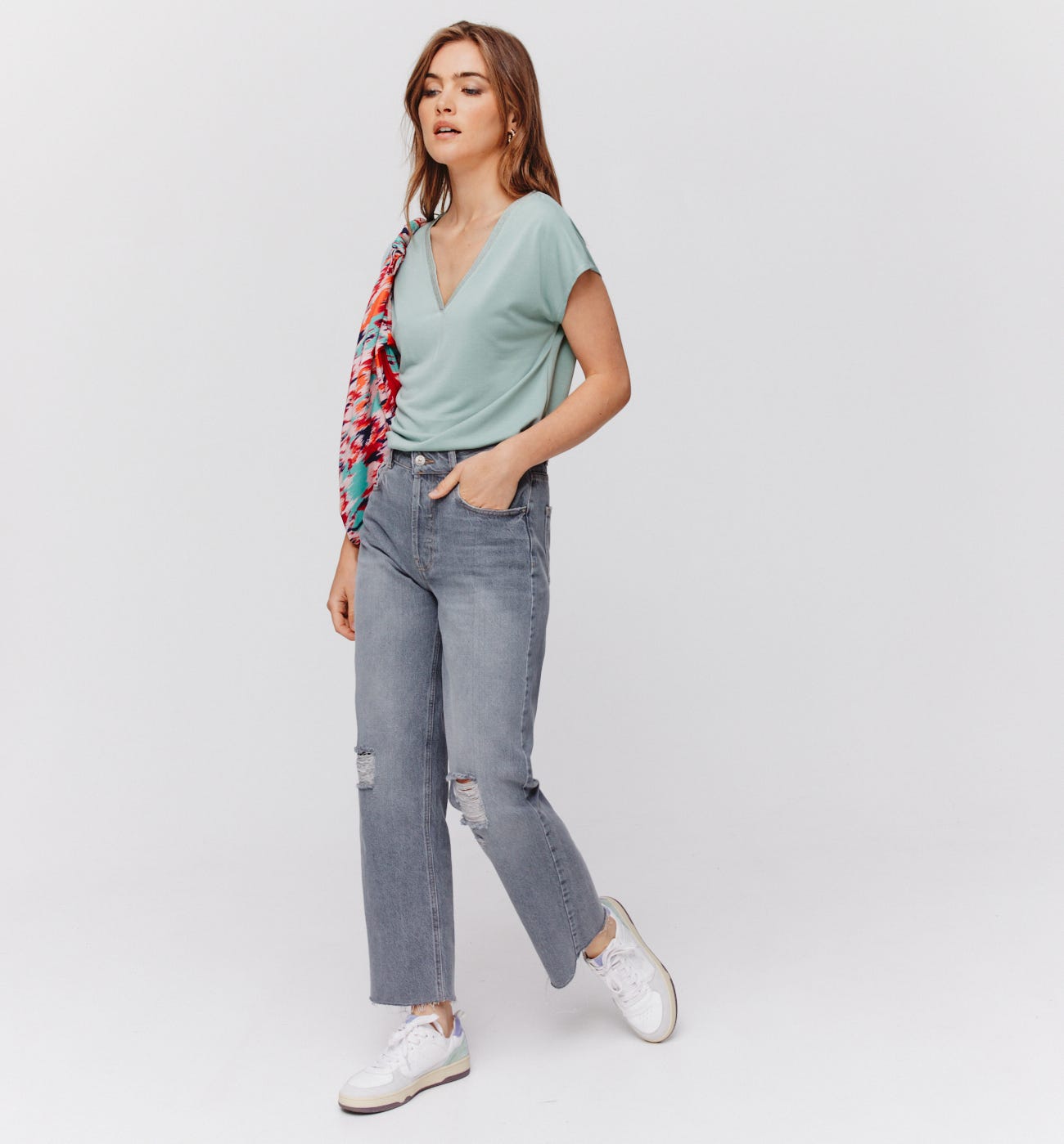 Glitzy v-neck top