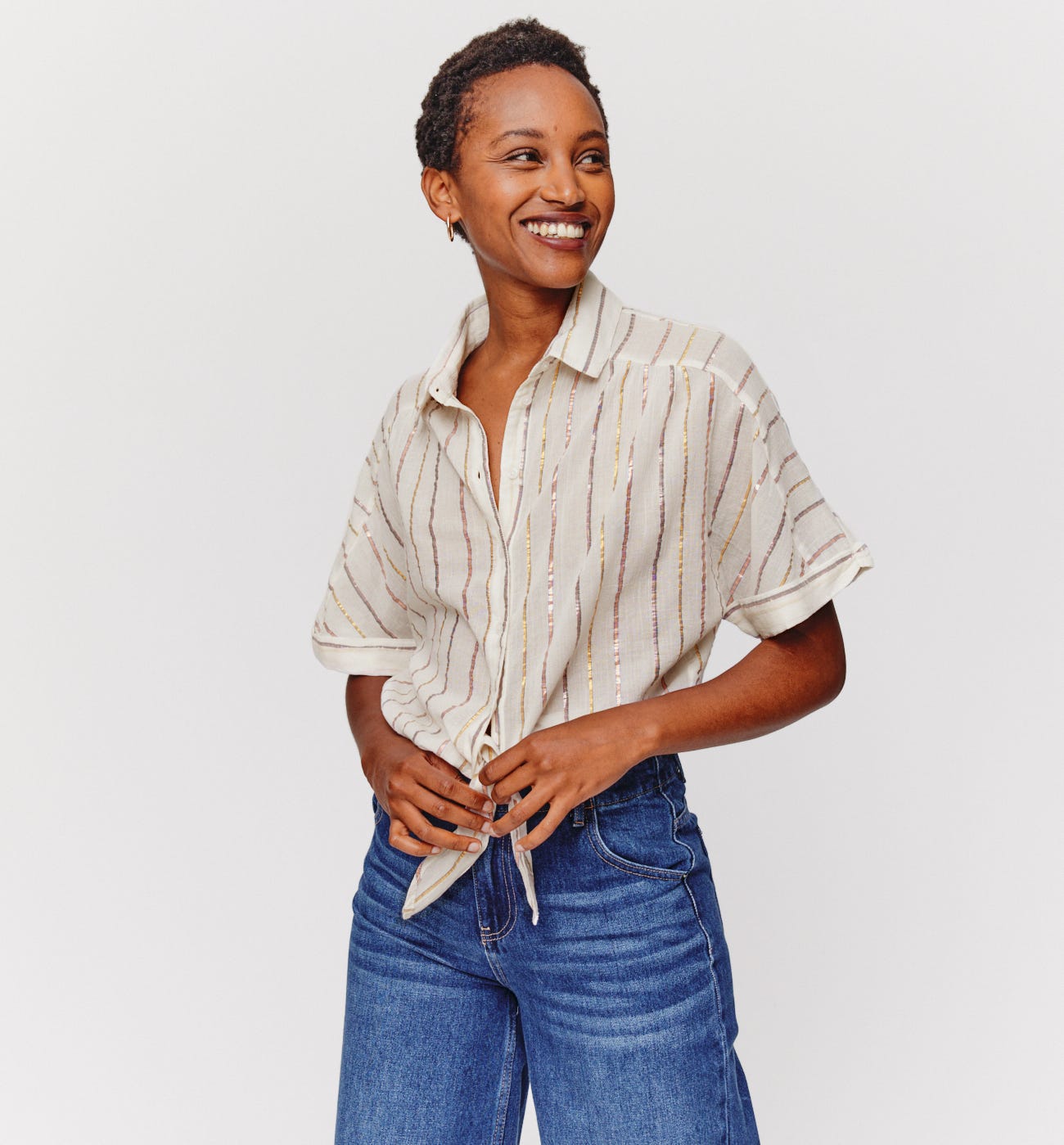 Tie-front shirt