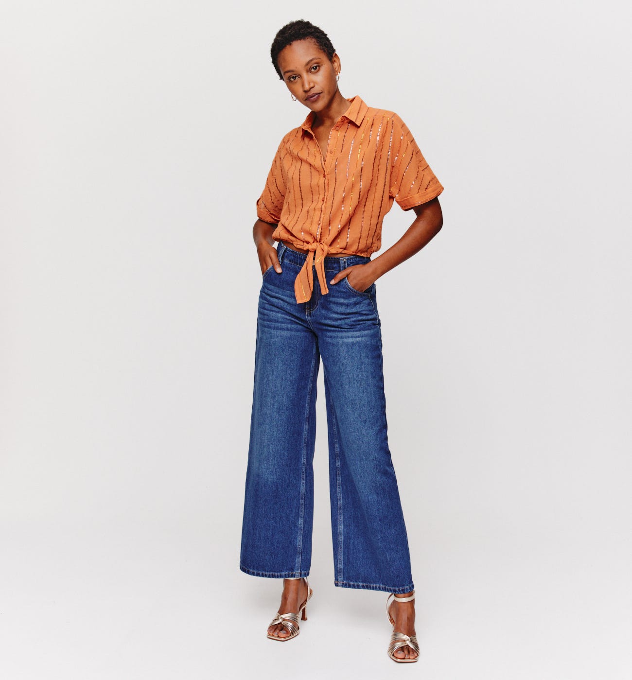 Tie-front shirt