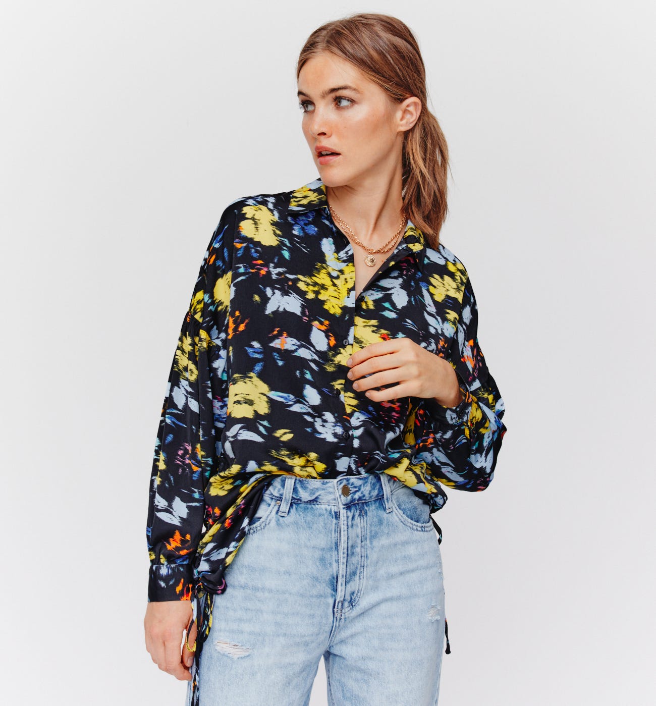 Seidige Longbluse