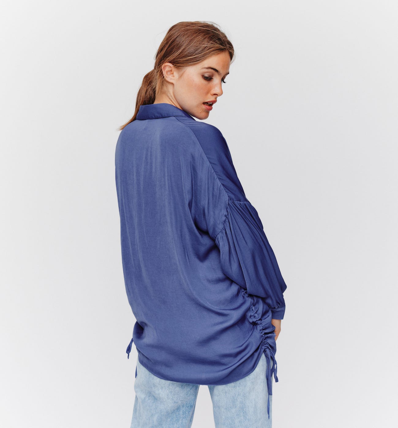 Seidige Longbluse