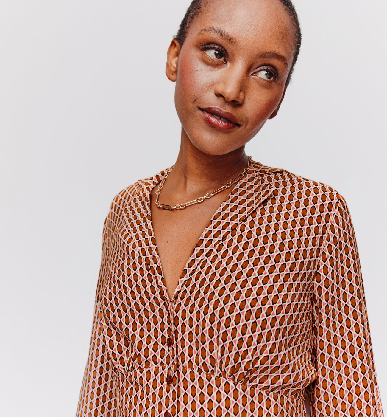 Short patterned shirt