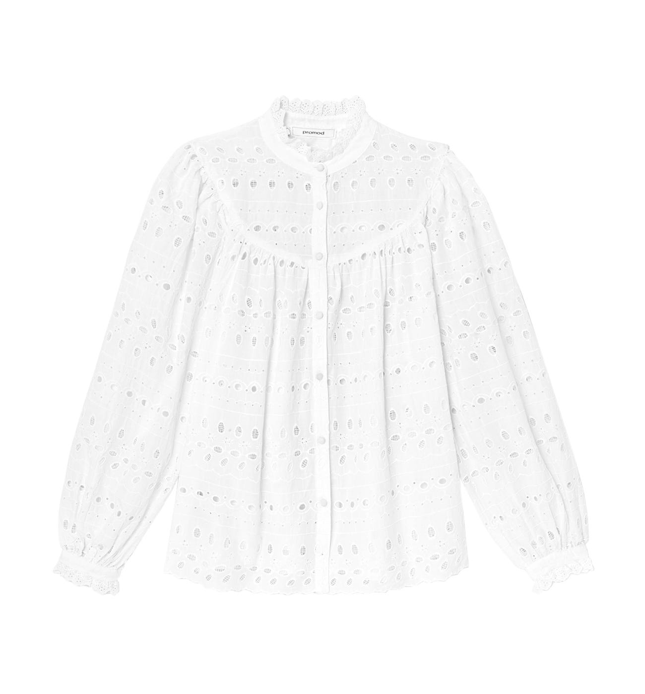 Bluse mit englischer Stickerei