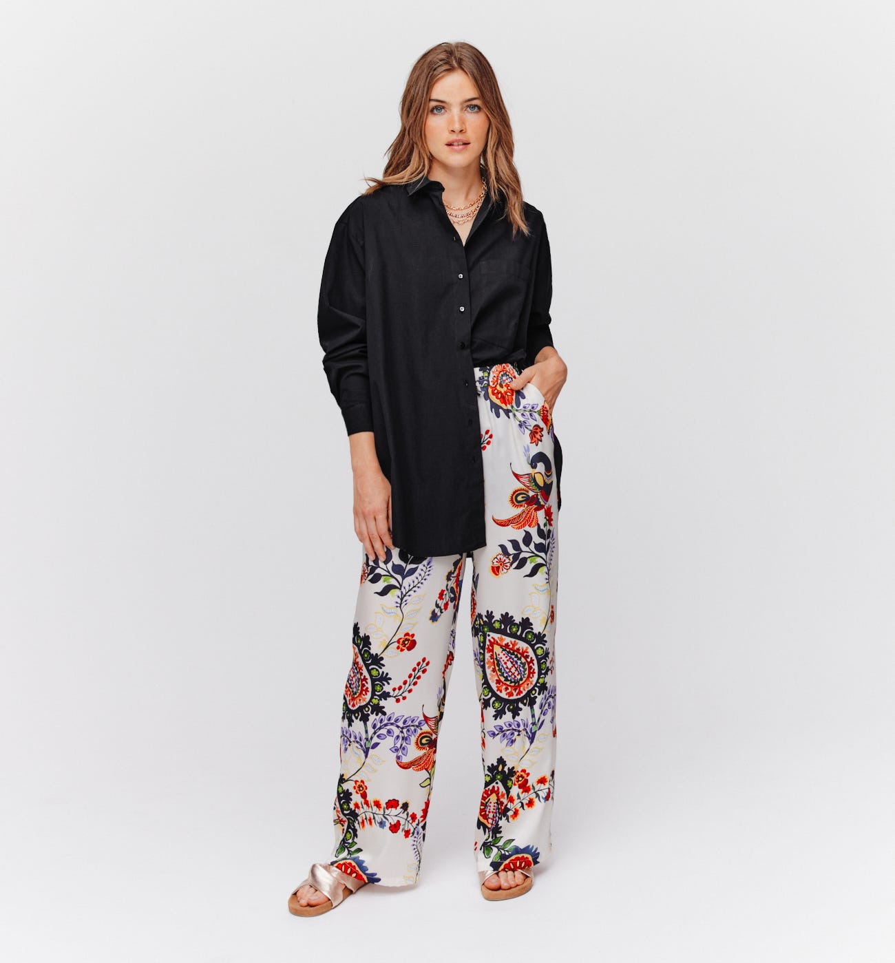Camicia oversize tinta unita