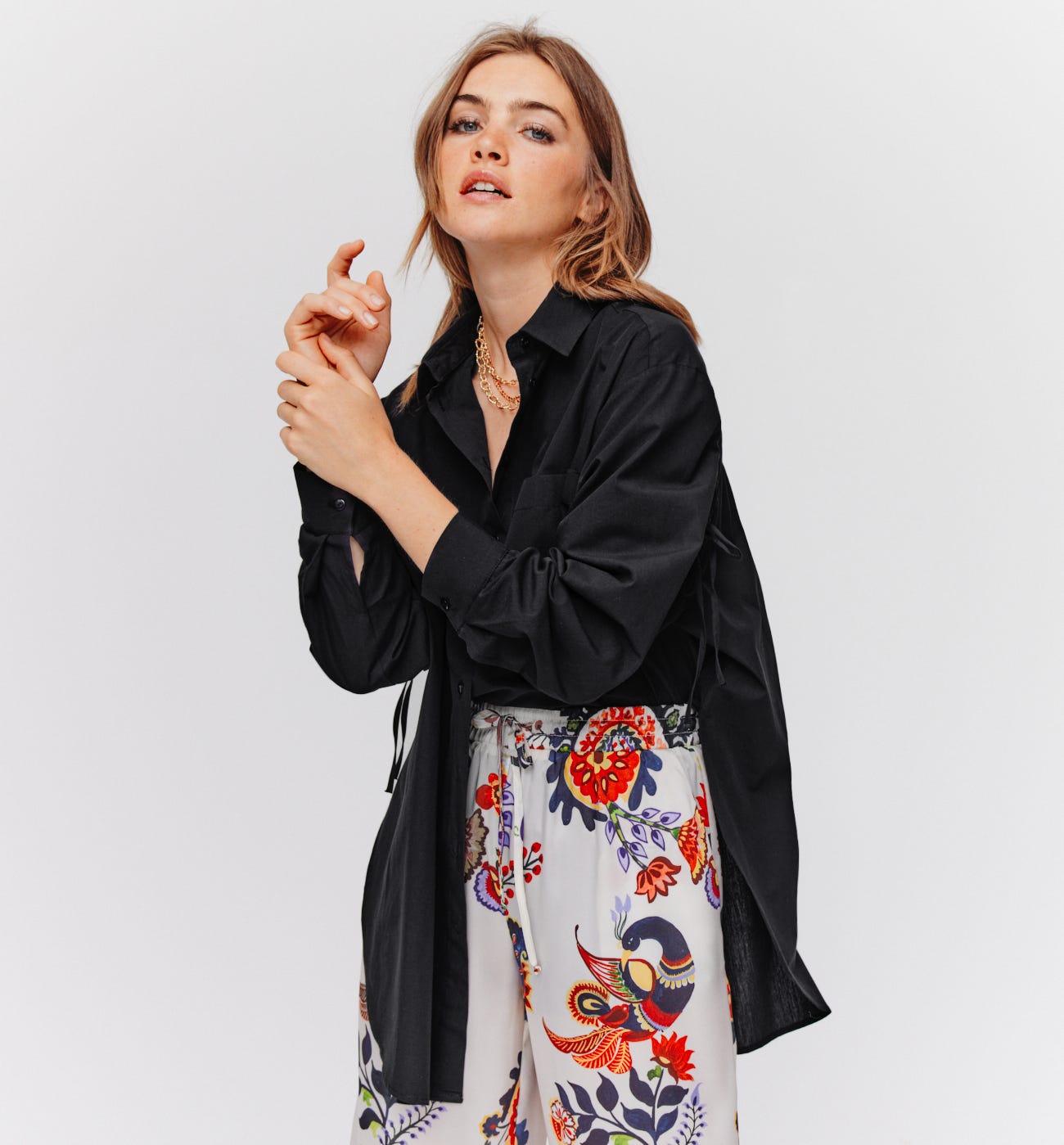 Camicia oversize tinta unita