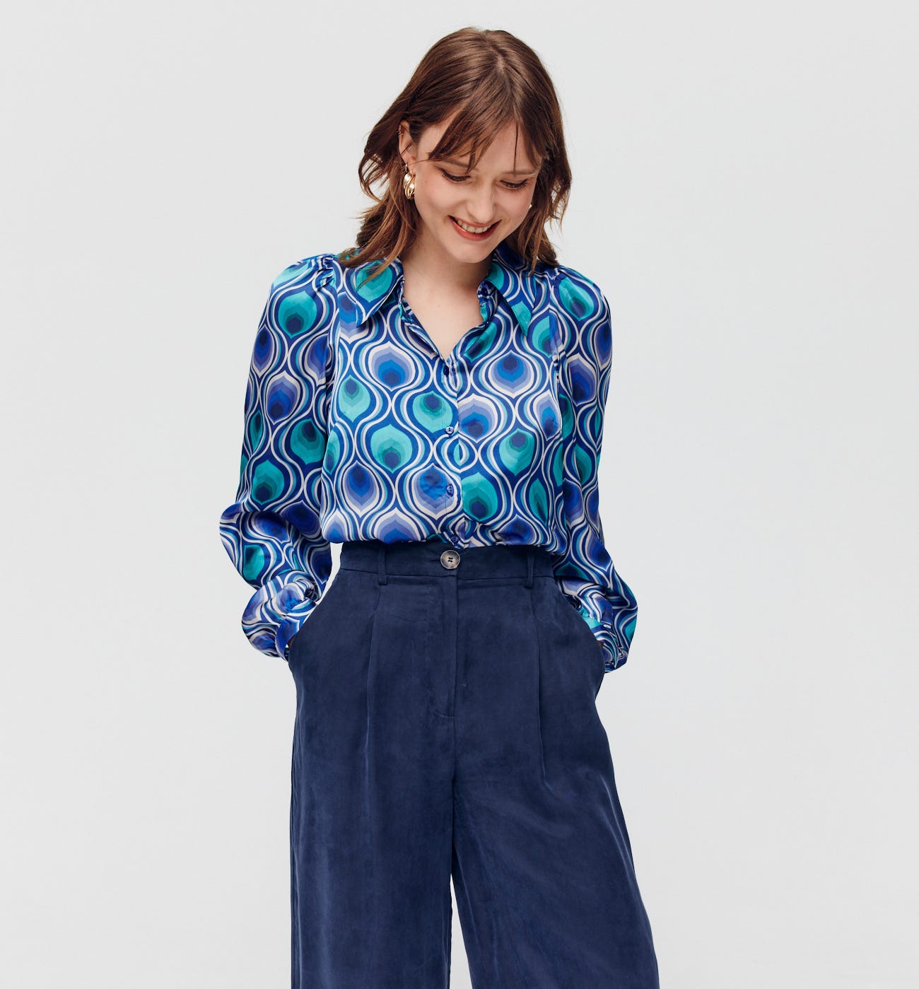 Camisa sedosa estampada